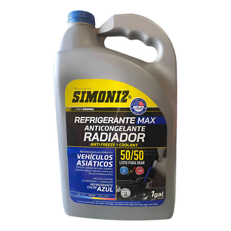 Refrigerante Simoniz 50/50 Para Vehículos Asiáticos - Azul Azul