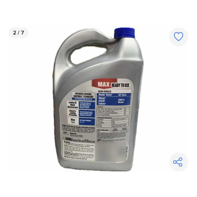 Refrigerante/coolant Prestone50/50 Autos Asiático Color Azul