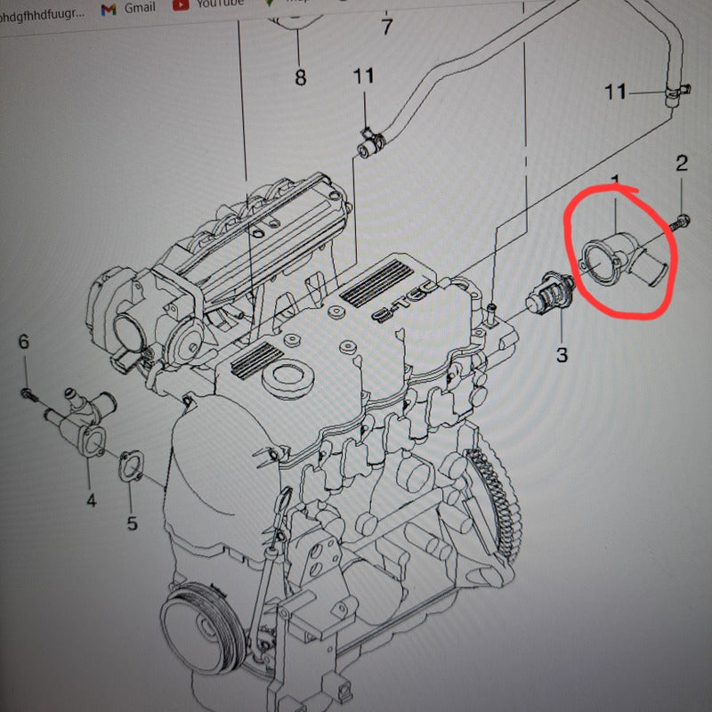 Tapa Termostato Chevrolet Spark 800 1.000cc