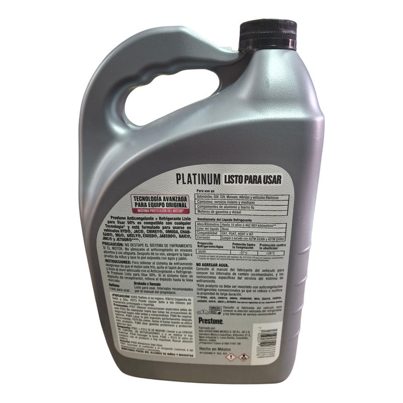 Refrigerante Anticongelante Prestone Vehículos Chinos 3.8lts Rosa