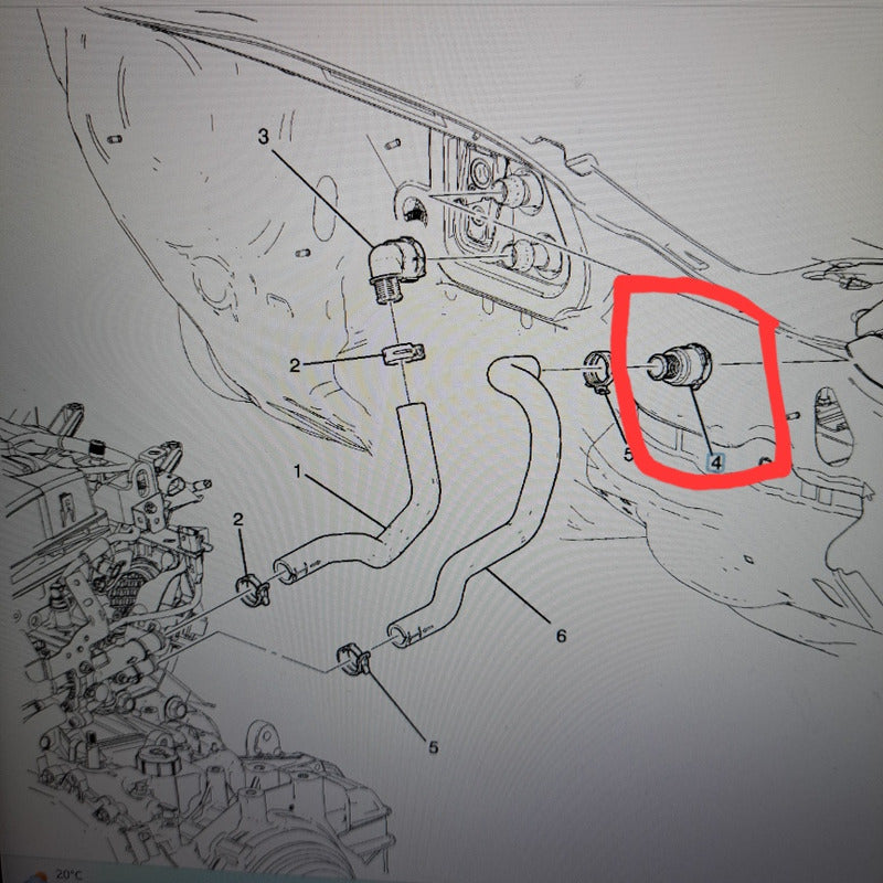 Conector Manguera De Calefaccion Cruze Orlando Sonic Tracket