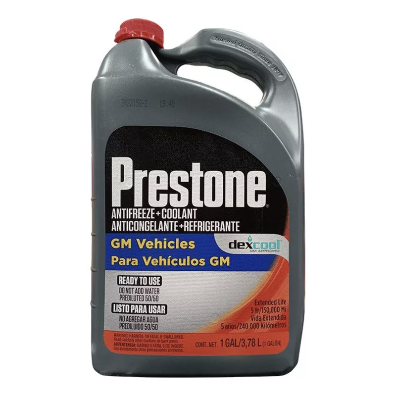 Anticongelante Refrigerante Coolant Prestone Dexcool 50/50 Naranja