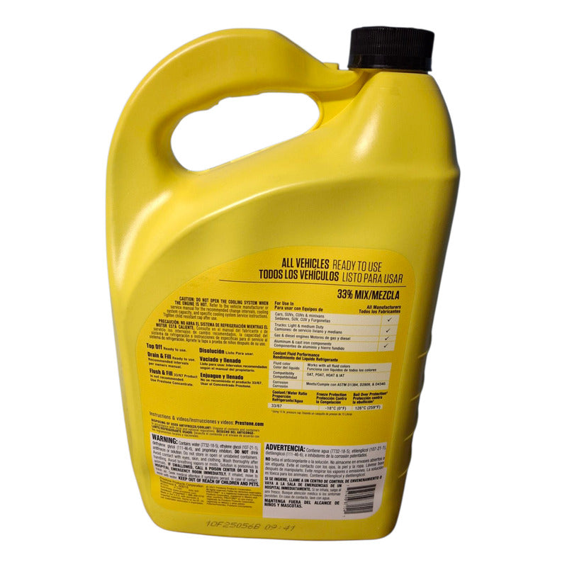 Prestone Antifreeze/ Coolant Refrigerante 33% Mezcla Precisa Verde