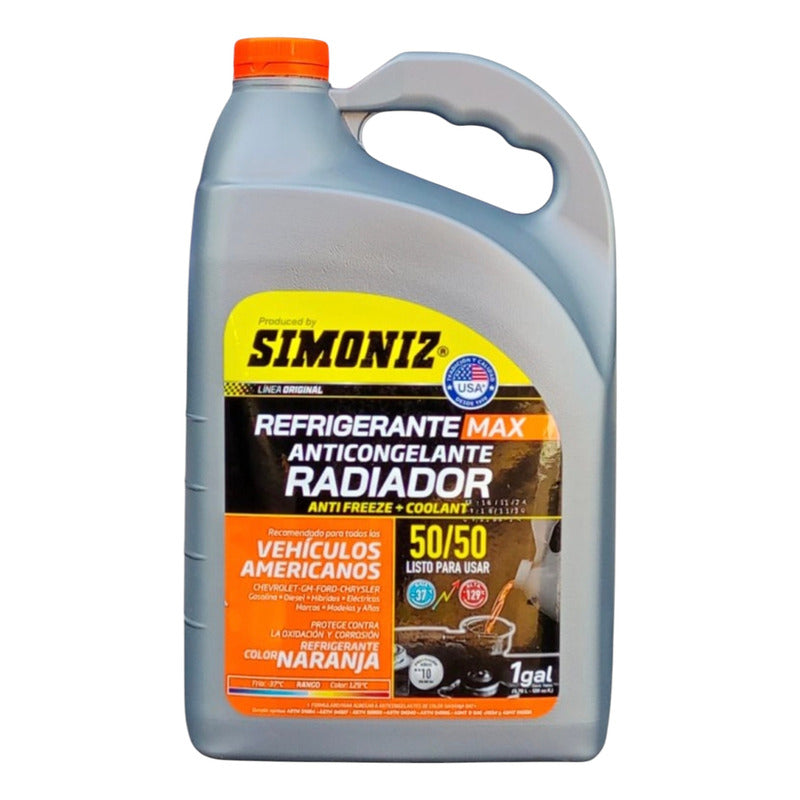 Refrigerante Anticongelante Coolant Simoniz 50/50 Naranjo Naranja