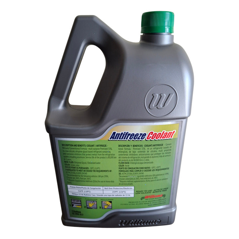 Refrigerante Anticongelante Williams 33% Verde 1 Galon Verde