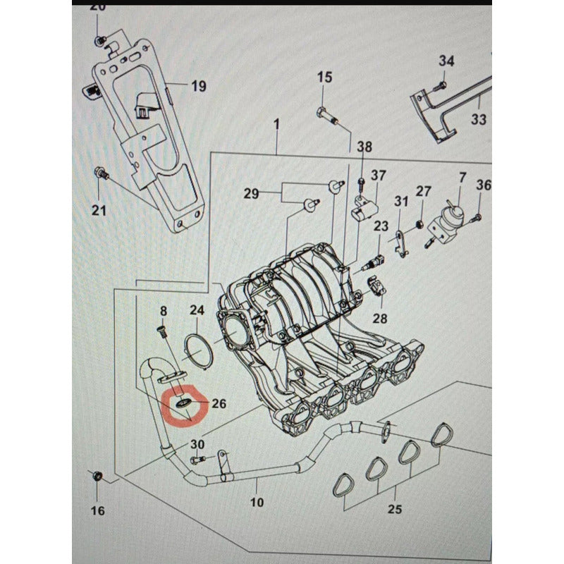 Sello Cañeria Valvula Egr Chevrolet Aveo 1.4 Optra Vivant1,6