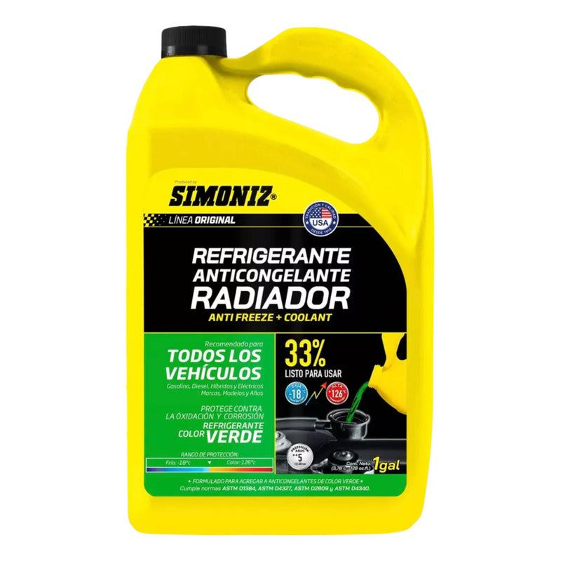 Refrigerante Anticongelante 33%  Color Verde Verde