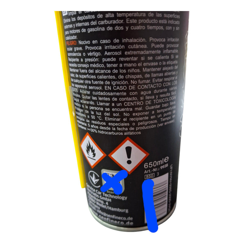 Limpiador De Carburador 650ml Senfineco Alemán
