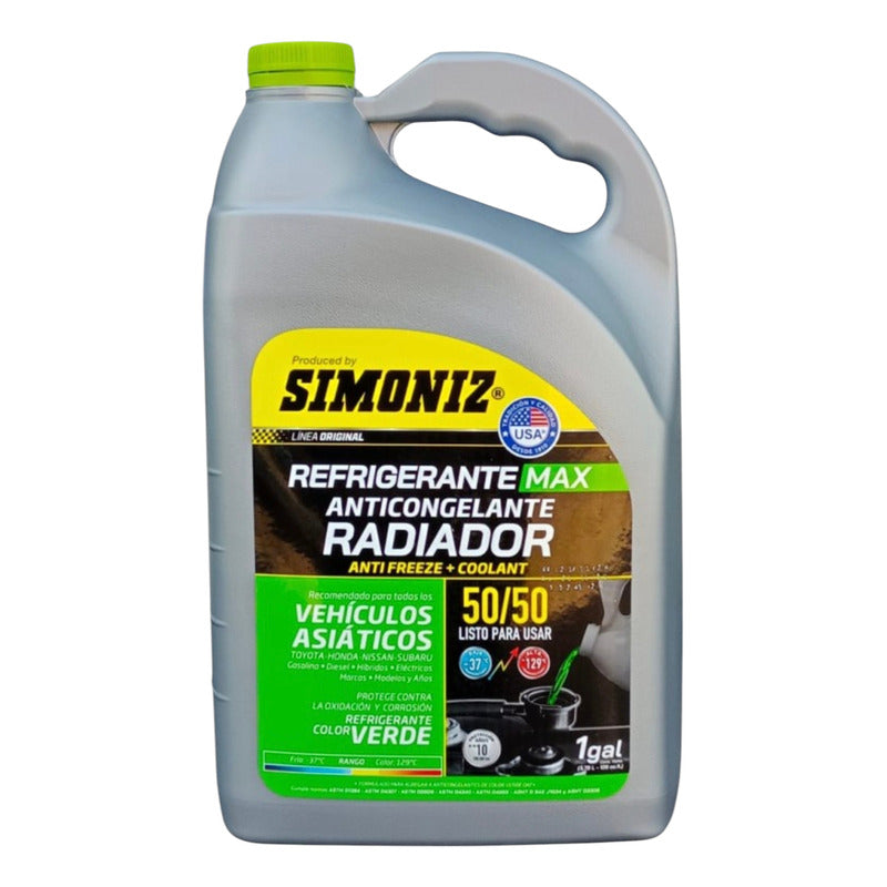 Anticongelante Coolant Simoniz 50/50 Verde Asiático