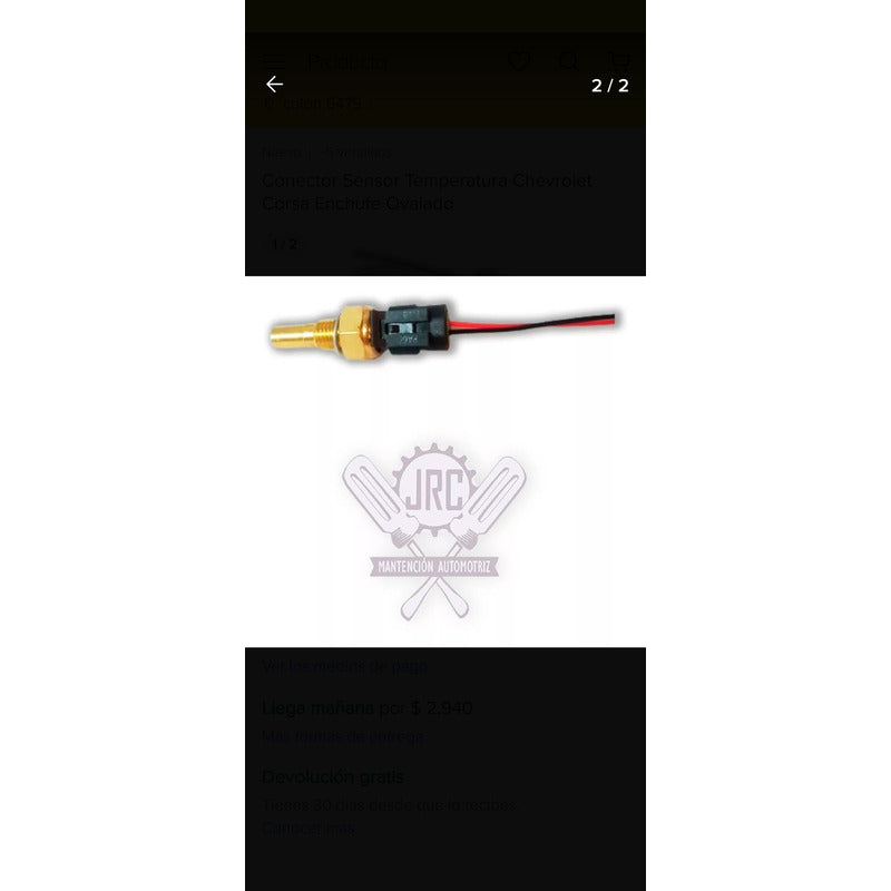 Conector Sensor Temperatura Chevrolet Corsa Enchufe Ovalado