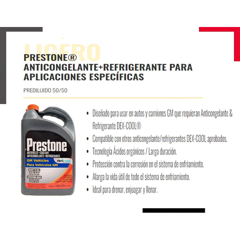 Anticongelante Refrigerante Coolant Prestone Dexcool 50/50