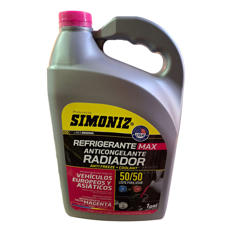 Refrigerante Anticongelante 50/50 Simoniz Rosado Magenta Rosado